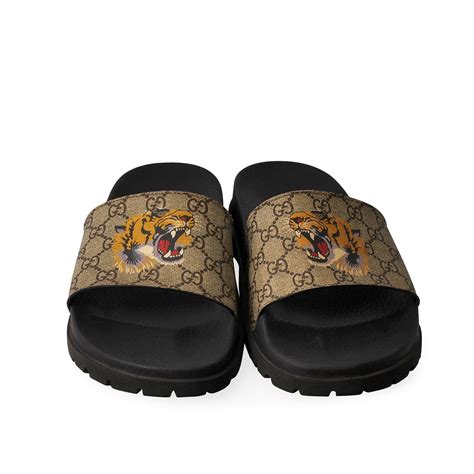 gucci tiger print slides|Gucci slide g0k00 1084.